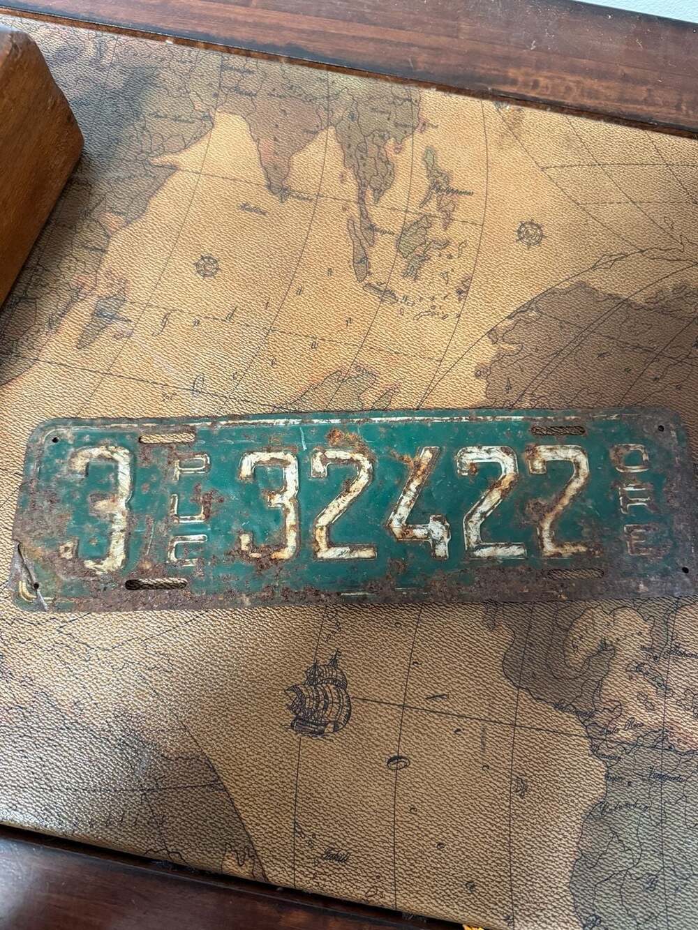 Vintage 1933 Kansas License Plate Green Auto Tag